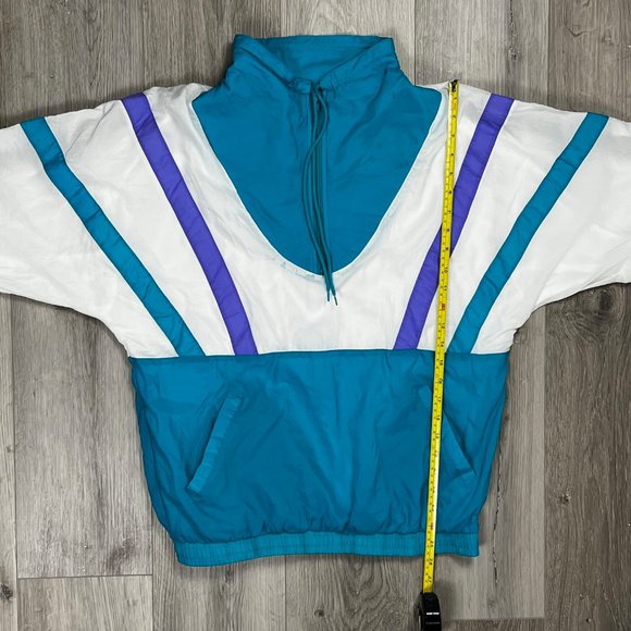 Chaver Vintage White/Green/Purple Medium Q-Zip Jacket - Picture 6 of 7